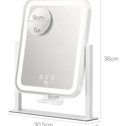 Hot EC Glowing MI4W-D25 makeup spejl med lys, 28,5x36 cm, hvid Spejle Med Lys