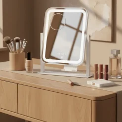 Hot EC Glowing MI4W-D25 makeup spejl med lys, 28,5x36 cm, hvid Spejle Med Lys
