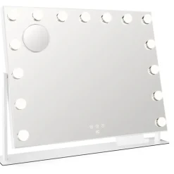 Discount EC Star MI2W-D58 makeup spejl med lys, 64x50,3 cm, hvid Spejle Med Lys
