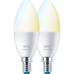 Best E14 kertepære, 2700K-6500K, 4,9W, 2-pak Lyskilder|Wiz