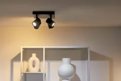 Clearance Imageo rund spotlampe, farveskift + hvid, sort Indendørs Belysning|Loftlamper