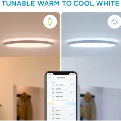 Discount Superslim plafond, justerbar hvid, hvid, Indendørs Belysning|Wiz