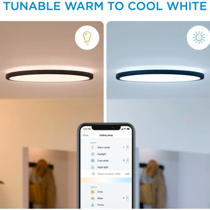 Clearance Superslim plafond, justerbar hvid, sort, Indendørs Belysning|Loftlamper